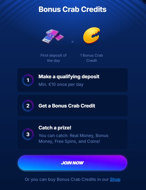 Screenshot of the Bonus Crab feature at Boomerang Casino